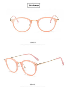 Women Anti Blue Glasses Frame Men Eyeglasses Frame Vintage Round Clear Lens Glasses Optical Spectacle Frame