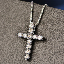 Load image into Gallery viewer, 5A Zirconia Cross Crystal Pendants Silver-Plate Box Chain Necklace Female Choker Necklaces Fashion Jewelry Gifts For Women Girls