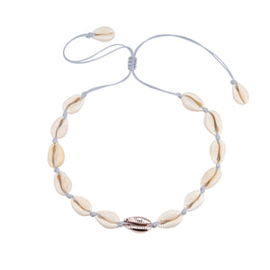 New Boho Shells Neckalce Women Summer Beach Conch Shell Choker Black White Rope Collar Chain Natural Seashell Necklaces Jewelry
