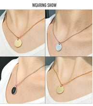 Load image into Gallery viewer, Disc Pendant Necklace Gold/Silver Color Letter Alfabet Necklace 316L Stainless Steel Chain Necklaces For Women