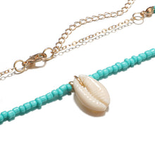 Load image into Gallery viewer, Bohemian Green Rhinestone Shell Choker Pendant Necklace for Women Charming Bead Jewelry Beach Outfits Collares 6947