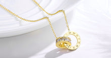 Load image into Gallery viewer, Luxury Elegant Crystal Choker Fashion Roman Digital Stainless Steel Gold Silver Color Pendant Necklaces for Women Jewelry