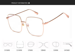 Luxury Women Square Eyeglasses Vintage Glasses Optical Frame Gold Metal Unisex Spectacles Clear Lens Glasses Blue Light Glasses