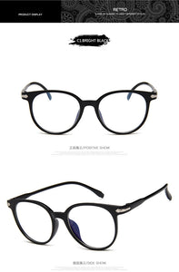 Women Glasses Frame Men Anti Blue Light Eyeglasses Frame Vintage Round Clear Lens Glasses Optical Spectacle Frame