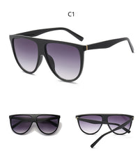 Load image into Gallery viewer, Classic Celebrity Sunglasses Women Vintage Retro Flat Top Oversized Sun Glasses Square Pilot Luxury Designer Large Black Shades