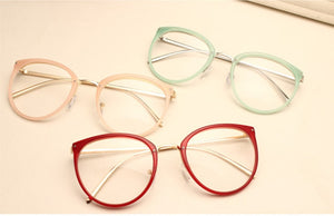 Optical Transparent Glasses Women Myopia Eyeglasses Frames Metal Spectacles Clear Lenses Women's Glasses
