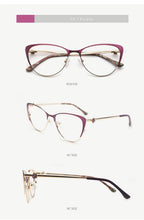 Load image into Gallery viewer, Metal Women Metal Glasses Frame Cat Eye Glasses Women Myopia Optical Clear Eyeglasses Frame Designer Vintage