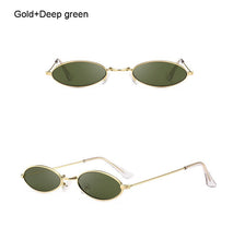 Load image into Gallery viewer, Fashion Women Sunglasses Famous Oval Sun Glasses Female Luxury Brand Metal Round Rays Frames Black Small Cheap Eyewear Oculos