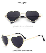Load image into Gallery viewer, Ladies Heart Shaped Sunglasses metal Women Brand Designer Fashion Rimless LOVE Clear Ocean Lenses Sun Glasses Oculos UV400