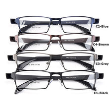 Carica l&#39;immagine nel visualizzatore di Gallery, Gmei Optical Men Titanium Alloy Eyeglasses Frame for Men Eyewear Flexible Temples Legs IP Electroplating Alloy Spectacles Y812