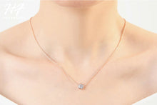 Load image into Gallery viewer, Small Round 1 carat Cubic Zirconia Rose Gold Color Pendant Necklace Hot Jewelry for Women and Girls N388 N453 N454