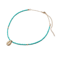 Load image into Gallery viewer, Bohemian Green Rhinestone Shell Choker Pendant Necklace for Women Charming Bead Jewelry Beach Outfits Collares 6947