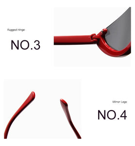 Unique Half Frame Women Cat Eye Sunglasses Brand Designer Fashion Ladies Pink Tint/Clear Lens Shades  Hot