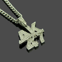 Load image into Gallery viewer, Revolver Uzi Gun Pendant Necklaces Women Men Hip Hop Jewelry Steampunk Bling Rhinestone Gold Long Chain Necklace