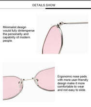 Carica l'immagine nel visualizzatore di Gallery, Small Pink Hexagon Sunglasses for Women Luxury Brand Designer Eyewear Shades Ladies Alloy Mirror Sun Glasses Female UV400