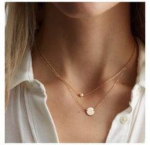 Carica l&#39;immagine nel visualizzatore di Gallery, stainless steel choker pearl necklaces for women gold layered Chain necklace jewelry