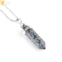 Carica l&#39;immagine nel visualizzatore di Gallery, Real Raw Pink Purple Gem Crystal Necklace Hexagonal Bullet Reiki Chakra Natural Stone Necklace Pendant Women Jewelry E056