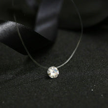 Carica l&#39;immagine nel visualizzatore di Gallery, Fashion Shiny Crystal Necklace Zircon Pendant Transparent Fishing Line Invisible Ladies Necklace Jewelry Clavicle Chain Chocker