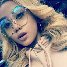 Load image into Gallery viewer, Fashion Half Frame Round Glasses Women Transparent Vintage Large Eyeglasses Gold Frames Clear Lens Glasses Men Lady Eyewear