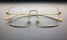 Load image into Gallery viewer, Big Frame Glasses Female Oversized Square Eyeglasses Gold Spectacles Frame Clear Lens Eyewear Optical Myopia Nerd Glasses