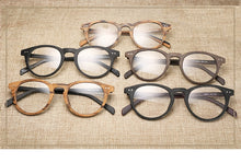 Load image into Gallery viewer, Vintage Clear Glasses Cat Eye Wooden Glasses Frame Men Women Transparent Lens Glasses Wood Optical Eyewear frames