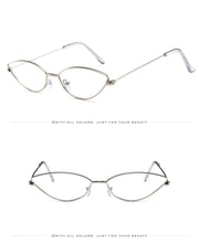 Load image into Gallery viewer, new fashion sunglasses Women  metal retro colorful transparent small colorful Cat Eye Sunglasses UV400