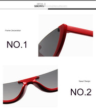 Load image into Gallery viewer, Unique Half Frame Women Cat Eye Sunglasses Brand Designer Fashion Ladies Pink Tint/Clear Lens Shades  Hot