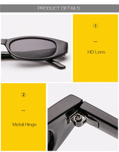 Load image into Gallery viewer, YOOSKE Vintage Rectangle Sunglasses Women Cat Eye Designer Ladies Small Frame Black Red Sun Glasses Brand Retro Skinny Eyewear