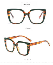 Load image into Gallery viewer, mimiyou Leopard Acetate Square Glasses Frame Women Retro Optical Eyewear Men Eyeglasses Frame Clear UV400 Brand Designer oculos