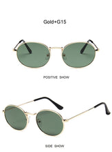 Load image into Gallery viewer, Retro Round Pink Sunglasses Women Brand Designer Sun Glasses For Women Alloy Mirror Female Oculos De Sol Brown