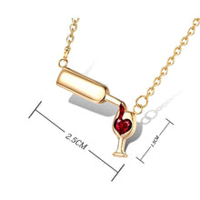 Load image into Gallery viewer, Fashion Surgical Steel Cubic Zirconia Necklace Wine Necklace Unique Design  Women&#39;s   Wine Glass  Necklace &amp; Pendant