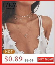 Load image into Gallery viewer, 17KM Multilayer Crystal Moon Necklaces &amp; Pendants For Women Vintage Charm Gold Choker Necklace 2020 Bohemian Jewelry Wholesale