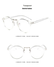 Carica l&#39;immagine nel visualizzatore di Gallery, Transparent round glasses clear frame Women Spectacle myopia glasses  Men EyeGlasses Frame nerd optical frames clear