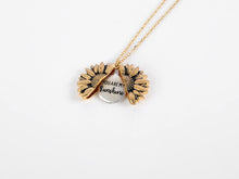 Load image into Gallery viewer, 2020 New Women Gold Necklace You are my sunshine Open Locket Sunflower Pendant Necklace Men Gifts
