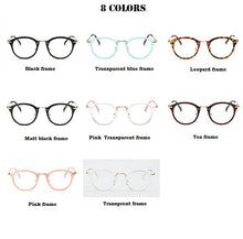 Load image into Gallery viewer, Women Anti Blue Glasses Frame Men Eyeglasses Frame Vintage Round Clear Lens Glasses Optical Spectacle Frame
