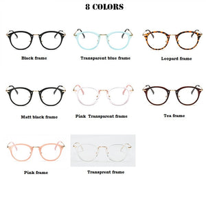 Women Anti Blue Glasses Frame Men Eyeglasses Frame Vintage Round Clear Lens Glasses Optical Spectacle Frame