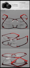 Carica l&#39;immagine nel visualizzatore di Gallery, Women Metal Alloy Glasses Frame Ultra-light Frames Half Rim Optical Eyeglass Frame Colorful Eyewear TR Legs