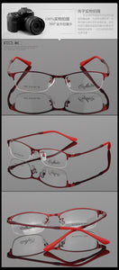 Women Metal Alloy Glasses Frame Ultra-light Frames Half Rim Optical Eyeglass Frame Colorful Eyewear TR Legs