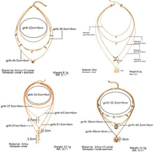 Load image into Gallery viewer, New multi-layer crystal Moon necklaces and pendants for women Vintage charm gold choker necklace