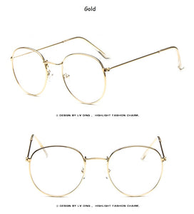 Occhiali da donna Montature da vista Montatura per occhiali rotondi in metallo Lenti trasparenti Occhiali Nero Argento Oro Vetro per occhi 