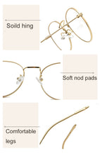 Load image into Gallery viewer, Computer Glasses 2022 Spectacle Frames Anti Blue Light Goggles Metal Eyeglasses Frame Women Round Clear Lens Fake Glasses