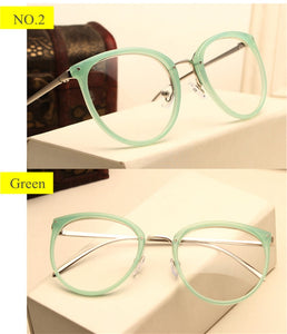 Optical Transparent Glasses Women Myopia Eyeglasses Frames Metal Spectacles Clear Lenses Women's Glasses