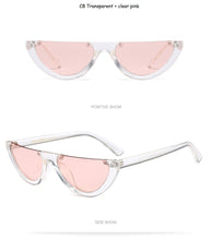 Load image into Gallery viewer, Cool Half Frame Sunglasses Cat Eye 2022 Women Fashion Brand Designer Eyewear Candy Colors Lens Sun Glasses  UV400