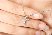 Load image into Gallery viewer, 5A Zirconia Cross Crystal Pendants Silver-Plate Box Chain Necklace Female Choker Necklaces Fashion Jewelry Gifts For Women Girls