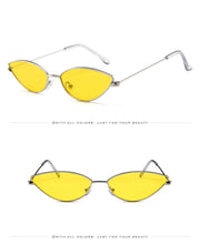 Load image into Gallery viewer, new fashion sunglasses Women  metal retro colorful transparent small colorful Cat Eye Sunglasses UV400