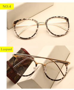 Optical Transparent Glasses Women Myopia Eyeglasses Frames Metal Spectacles Clear Lenses Women's Glasses