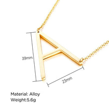 Load image into Gallery viewer, New Minimalist Gold Rose Gold Silver Color 26 A-Z Letter Name Initial Necklaces For Women Long Big Letter Pendant Necklace