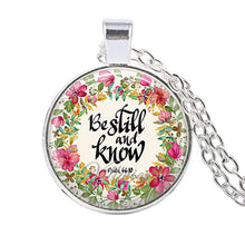 Load image into Gallery viewer, bible verse necklace god is in her she will not fall scripture quote jewelry for women men christian faith gifts