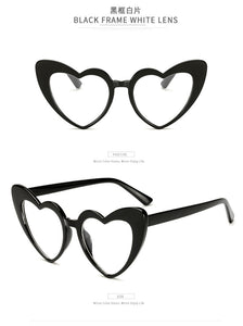 Love Heart Sunglasses Women Big Frame Personality Sunglass Fashion Cute Sexy Retro Cat Eye Vintage SunGlasses Pink Female