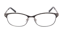 Carica l&#39;immagine nel visualizzatore di Gallery, Occhiali da vista di marca di moda Montature metalliche da donna mezzo bordo placcato montature per occhiali da vista oculos de grau femininos SR8003